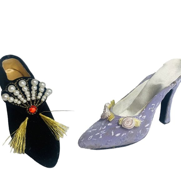 Lot Of 8 Assorted Miniature Shoes Ks Collection Victorian Heels Pumps No Boxes - Picture 5 of 16